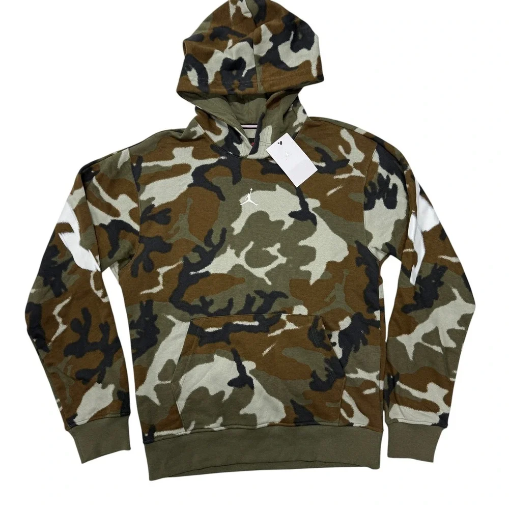 Jordan Jumpman Camo Pullover Hoodie Green Brown FV7434-380 Mens Small NWT